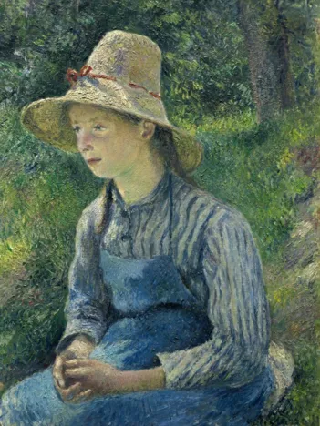 Produit Camille Pissarro : Jeune Paysanne avec un Chapeau de Paille, 1881 Image