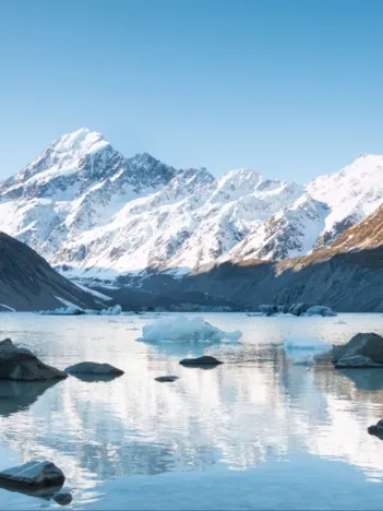 Produit Réflexion sur le Mont Cook dans Hooker Lake, Parc national Aoraki, Nouvelle-Zélande Image