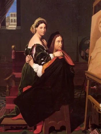 Produit Jean-Auguste-Dominique Ingres : Raphaël et la Fornarina, 1814 Image