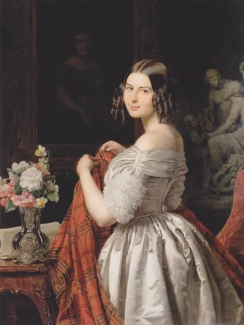 Produit Ferdinand Georg Waldmüller : Junge Dame bei der Toilette, 1840 Image