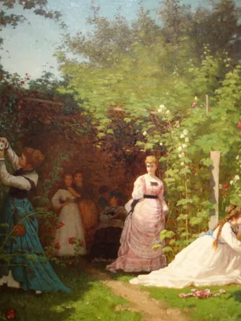 Produit Jonathan Eastman Johnson : Hollyhocks, 1876 Image