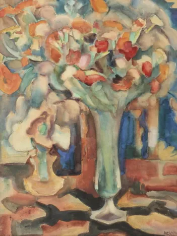 Produit Leo Gestel : Still Life with Flowers in a Glass Vase, 1917 Image