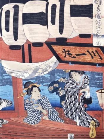 Produit Hiroshige - Evening Cool and Fireworks at Ryogoku, 1847 Image