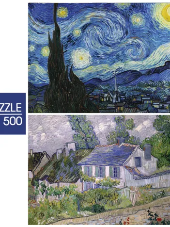 Produit 2 Puzzles - L'Art de Van Gogh : La Nuit étoilée, 1889 - Maison à Auvers, 1890 Image