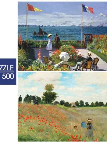 Produit 2 Puzzles - L'Art de Monet : Terrasse à Sainte-Adresse, 1867 - Coquelicot, 1873 Image