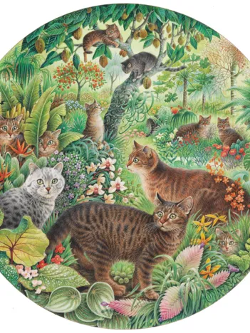 Produit Puzzle Rond - Tiger Cats in the Jungle Image