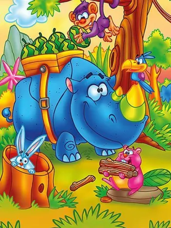 Produit Puzzle en Bois - Rhinocéros Travailleur Image