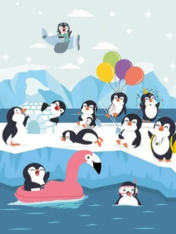 Produit Puzzle en Bois - Pingouins Mignons Image