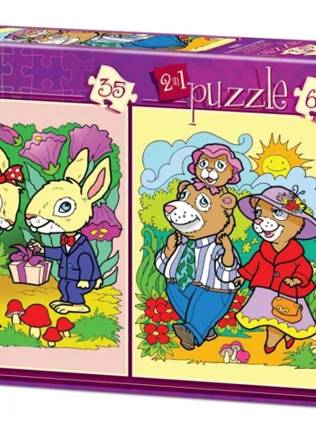 Produit 2 Puzzles - Les Lapins et la Famille Ours Image