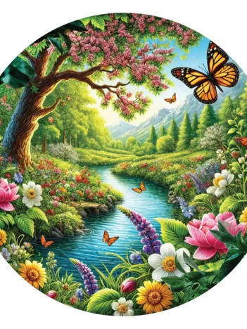 Produit Puzzle Rond - Le Jardin du Monarque Image