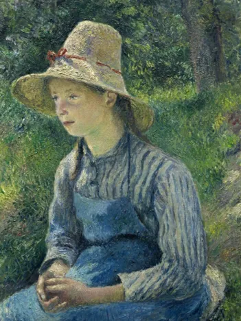 Produit Camille Pissarro : Jeune Paysanne avec un Chapeau de Paille, 1881 Image