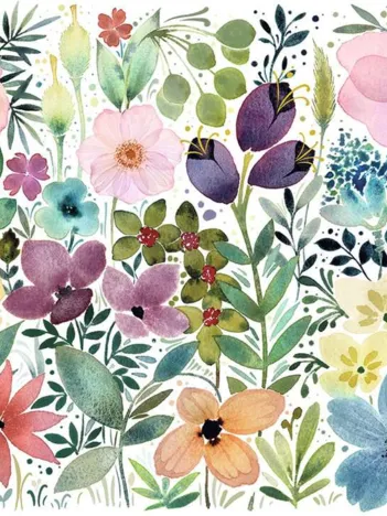 Produit L'herbier des Jolies Fleurs Aquarellées Image