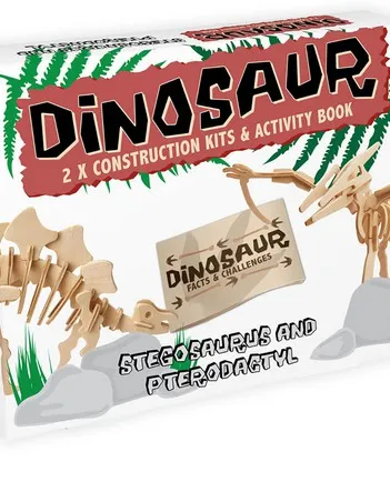 Produit 2 Puzzles 3D en Bois - Stegosaurus et Pterodactyl Image