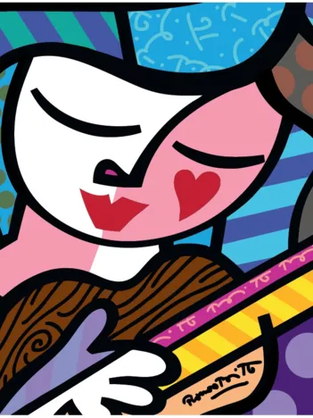 Produit Romero Britto - Girl with guitar Image