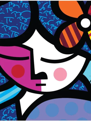 Produit Romero Britto - Girl with flower Image