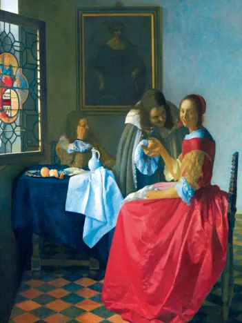 Produit Vermeer- The Girl with the Wine Glass, 1659 Image