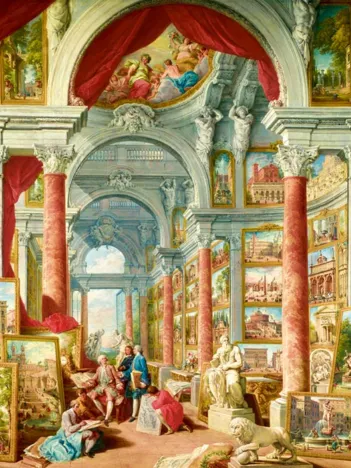 Produit Panini - Picture Gallery with Views of Modern Rome, 1757 Image