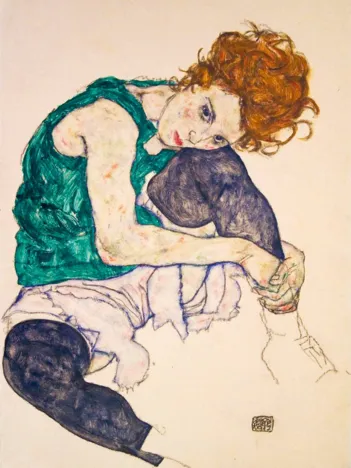 Produit Egon Schiele - Seated Woman with Legs Drawn Up, 1917 Image