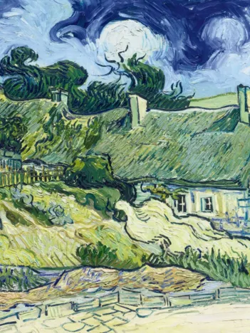 Produit Vincent Van Gogh - Thatched Cottages at Cordeville, 1890 Image