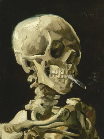 Produit Vincent Van Gogh - Head of a Skeleton with a Burning Cigarette, 1886 Image
