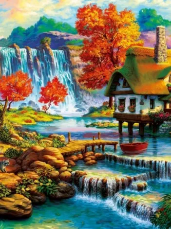 Produit Country House by the Water Fall Image