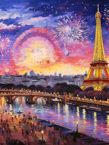 Produit Landscape In Pointillism Image