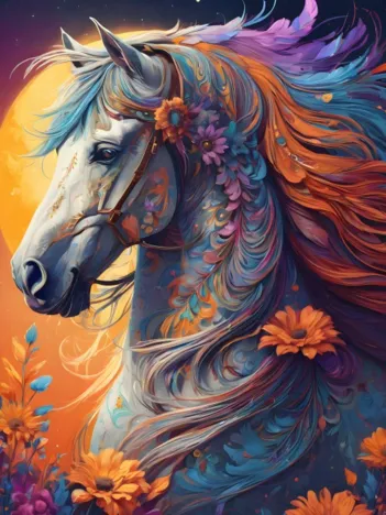 Produit Floral Horse Image