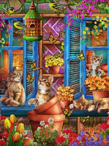 Produit Chats sur le Rebord de la Fenêtre Image