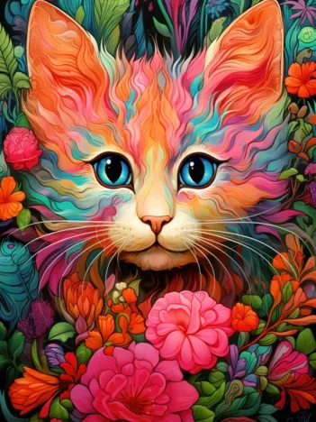 Produit Chaton et Fleurs Image