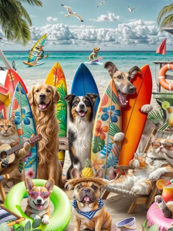 Produit Chiens et Chats à la Plage Image