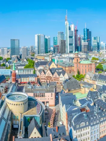 Produit Vue aérienne de Francfort, Allemagne Image