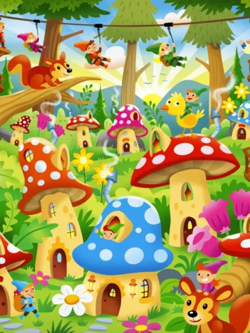 Produit Gnomes in Mushroom Homes Image