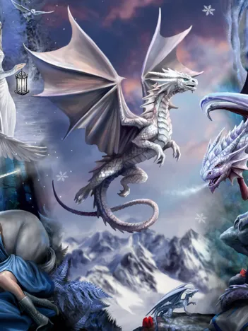 Produit Anne Stokes - Silver Dragon Collage Image