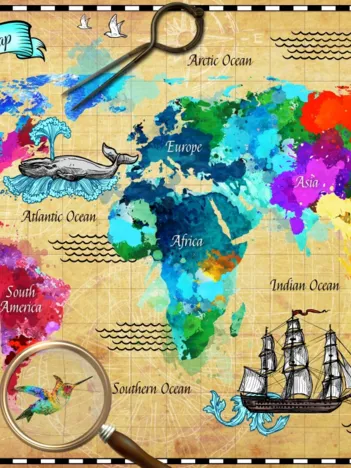Produit Colorful World Map Image