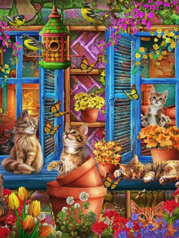 Produit Chats sur le Rebord de la Fenêtre Image