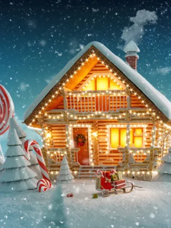 Produit Illuminated Christmas Cottage Image