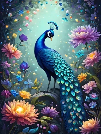 Produit Flowers & Peacock Image