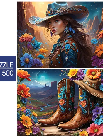 Produit 2 Puzzles - Cowgirl and Boots - Far West Collection Image