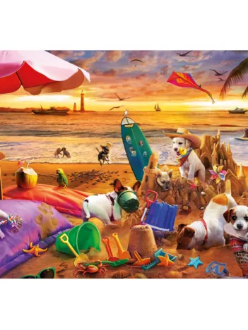 Produit Chiens Jouant à la Plage Image