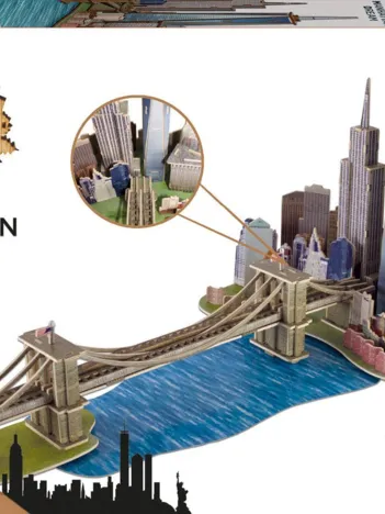 Produit Puzzle 3D - Puzzle 3D en Bois - Brooklyn Bridge, Manhattan Dream Image