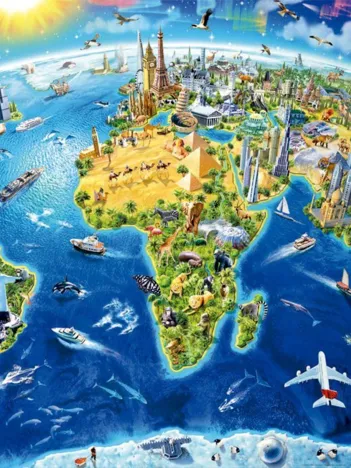 Produit World Landmarks Globe, Adrian Chesterman Image