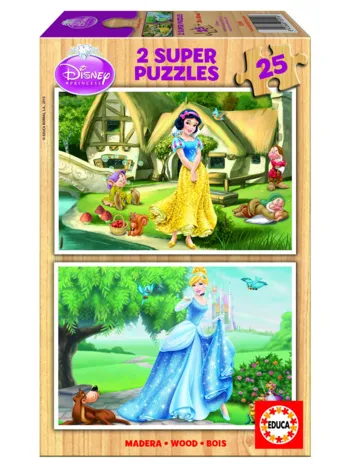 Produit 2 Puzzles en Bois - Princesses Disney : Blanche-Neige et Cendrillon Image