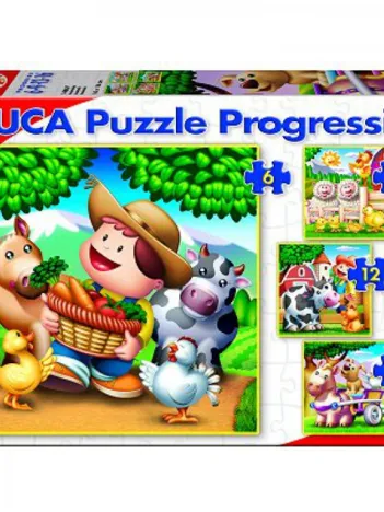 Produit 4 Puzzles Progressifs - Les animaux de la ferme Image
