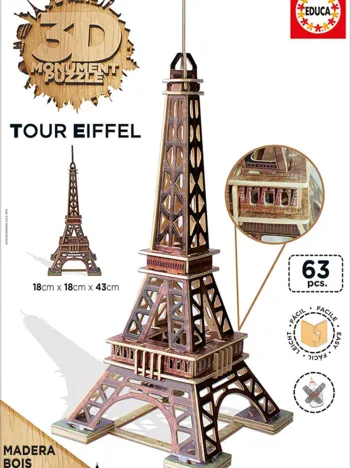 Produit Puzzle 3D en Bois - Tour Eiffel Image