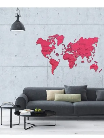 Produit Puzzle en Bois - Carte du Monde XXL (Corail) Image