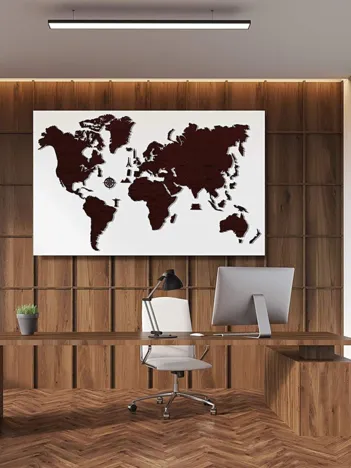 Produit Puzzle en Bois - Carte du Monde XL (Chêne Foncé) Image