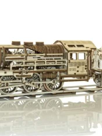 Produit Puzzle 3D en Bois - Wooden Express + Tender with rails Image