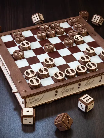 Produit Puzzle 3D en Bois - Jeux d'échecs, de Dames et du Mathématicien Image