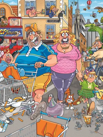 Produit Wasgij Original 46 - Frénésie d'achat dans l'allée centrale ! (1000 pieces) Image