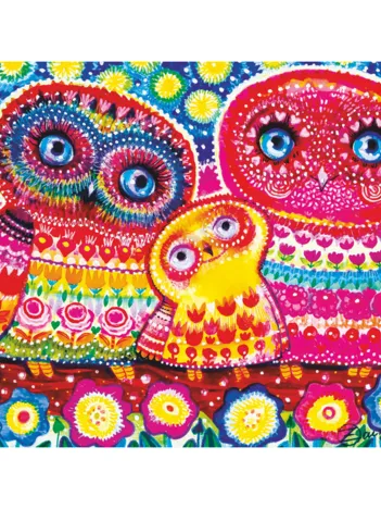 Produit Puzzle en Bois - Chouettes Colorées Image